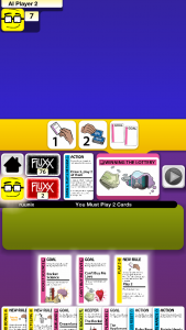 The iPhone UI sometimes obscures a hand with lots of cards.